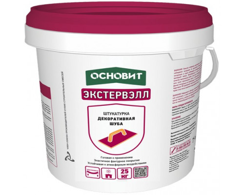 Штукатурка декоративная акриловая готовая ШУБА ОСНОВИТ ЭКСТЕРВЭЛЛ OAc-2.0 WS группа оттенков №1 (2 мм), 25 кг