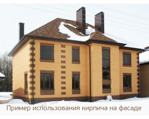 Кирпич облицовочный пустотелый Голицыно янтарь ИК-2 0,5НФ М150 гладкий