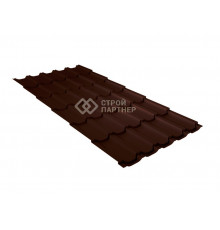 Металлочерепица Grand Line Kvinta plus, Satin, шоколад (RAL 8017) 0,5 мм