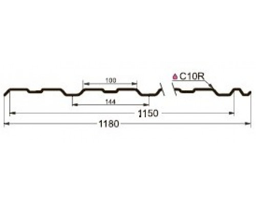 Профнастил С10 Grand Line, Drap, серый антрацит (RAL 7016) 0,45 мм