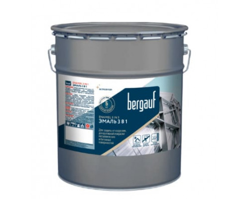 Bergauf ENAMEL 3 IN 1 алкидно-уретановая грунт-эмаль 3 в 1 зеленая, 5 кг