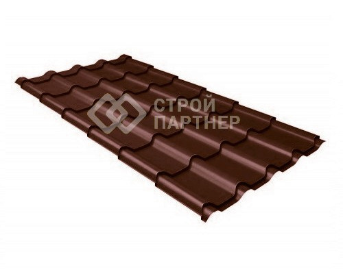 Профиль волновой Grand Line Kamea, Полиэстер, шоколад (RAL 8017) 0,45 мм