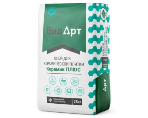 Клей для плитки усиленный ВидАрт, 25 кг