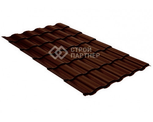 Металлочерепица Grand Line Kredo, Rooftop Matte, шоколад (RAL 8017) 0,5 мм