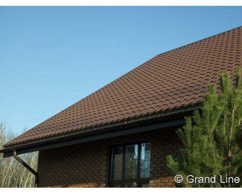Металлочерепица Grand Line Kredo, Rooftop Matte, шоколад (RAL 8017) 0,5 мм