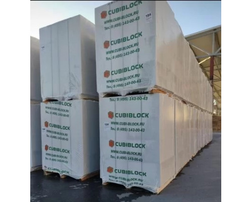 Газобетонные блоки CUBIBLOCK D500 B3,5 F100 625х250х375 ровный