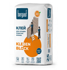 Клей для укладки ячеистых блоков Bergauf Kleben Block, 25 кг