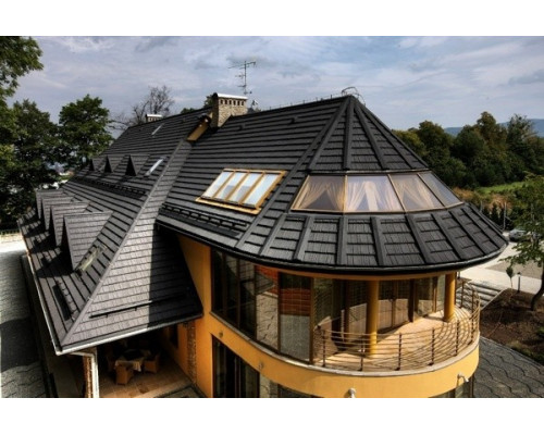 Композитная черепица AeroDek Robust (Decra Stratos) серый валун