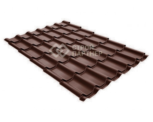 Металлочерепица Grand Line Classic, Rooftop Matte, шоколад (RAL 8017) 0,5 мм