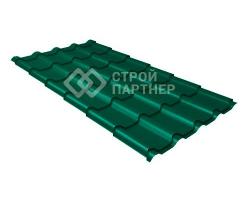 Металлочерепица Grand Line Kamea, Satin, зеленый мох (RAL 6005) 0,5 мм