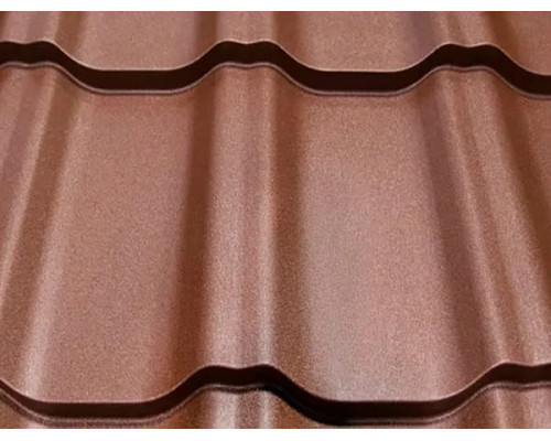 Металлочерепица Grand Line Kredo, Satin Matt, красное вино (RAL 3005) 0,5 мм