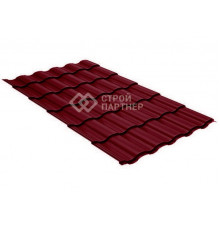 Металлочерепица Grand Line Kredo, Satin Matt TX, красное вино (RAL 3005) 0,5 мм