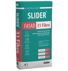 Штукатурка цементная выравнивающая армированная Dauer SLIDER FASAD 31 Fibro, 25 кг