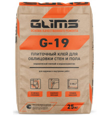 Плиточный клей GLIMS G-19 для облицовки стен и пола, 25 кг
