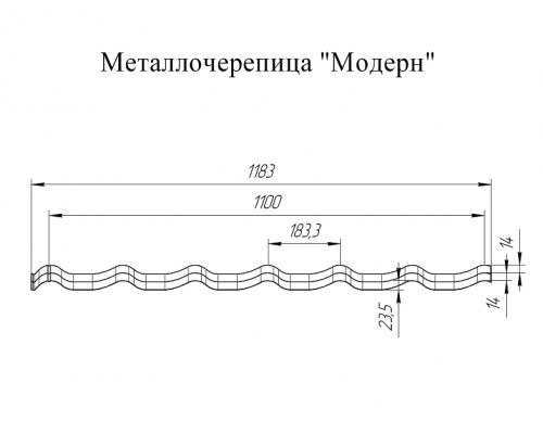 Профиль волновой Grand Line Classic, Полиэстер, светлый алюминий (RAL 9006) 0,45 мм