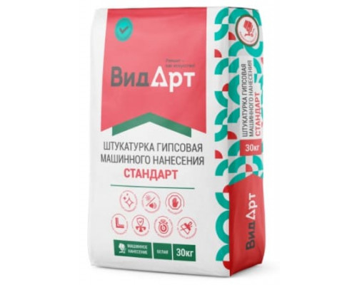 Штукатурка гипсовая машинного нанесения ВидАрт Стандарт белая, 30 кг