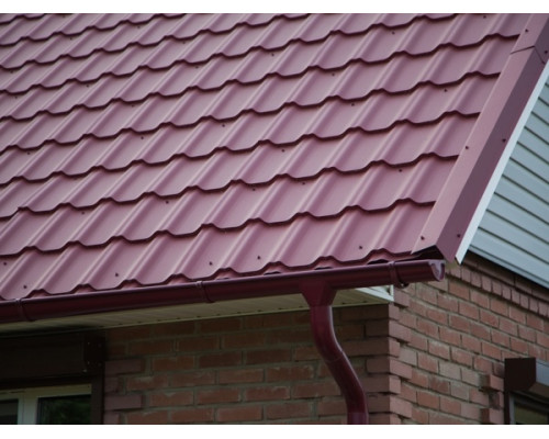 Профиль волновой Grand Line Kvinta plus, Drap TX, терракота (RAL 8004) 0,45 мм