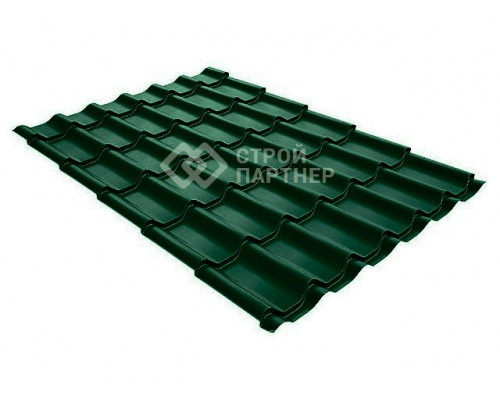Металлочерепица Grand Line Classic, Satin Matt TX, зеленый мох (RAL 6005) 0,5 мм