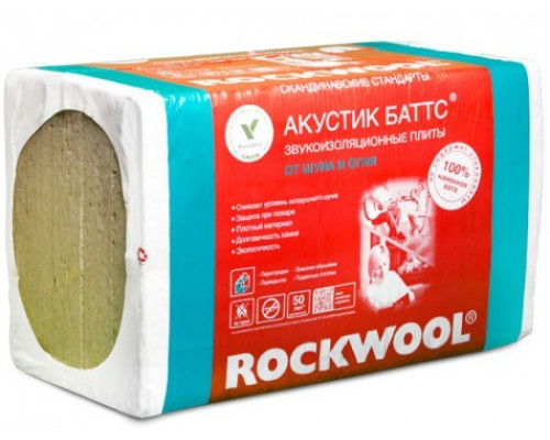 Минеральная вата Rockwool АКУСТИК БАТТС ПРО 100 мм 600х1000