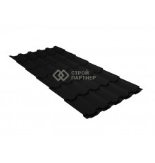 Металлочерепица Grand Line Kvinta plus, Satin, черный (RAL 9005) 0,5 мм