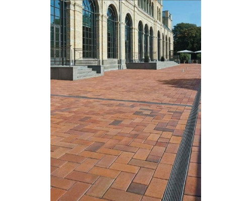 Тротуарная клинкерная брусчатка Penter Florenz bunt orangegelb geflammt 200х100х45 мм с фаской