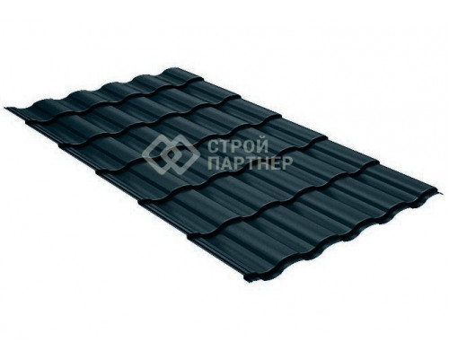 Металлочерепица Grand Line Kredo, PurPro Matt мокрый асфальт (RAL 7024) 0,5 мм